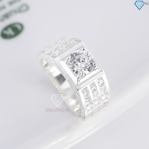 Nhẫn nam bạc 925 bản vừa đính đá đẹp NNA0850