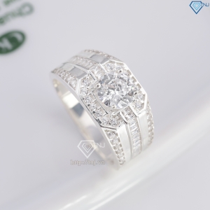 Nhẫn nam bạc 925 đính đá đẹp NNA0851
