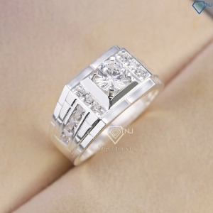 Nhẫn nam bạc 925 đơn giản đính đá đẹp NNA0852