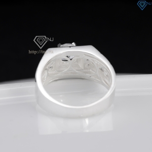 Nhẫn nam bạc 925 đơn giản đính đá đẹp NNA0852