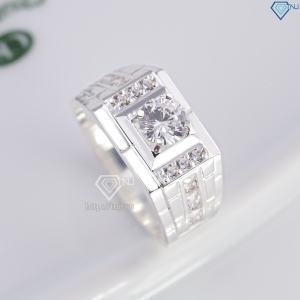 Nhẫn nam bạc 925 đơn giản đính đá đẹp NNA0852