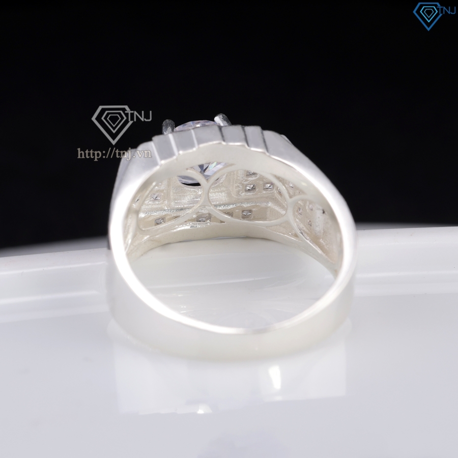 Nhẫn nam bạc 925 cao cấp đính đá đẹp NNA0853