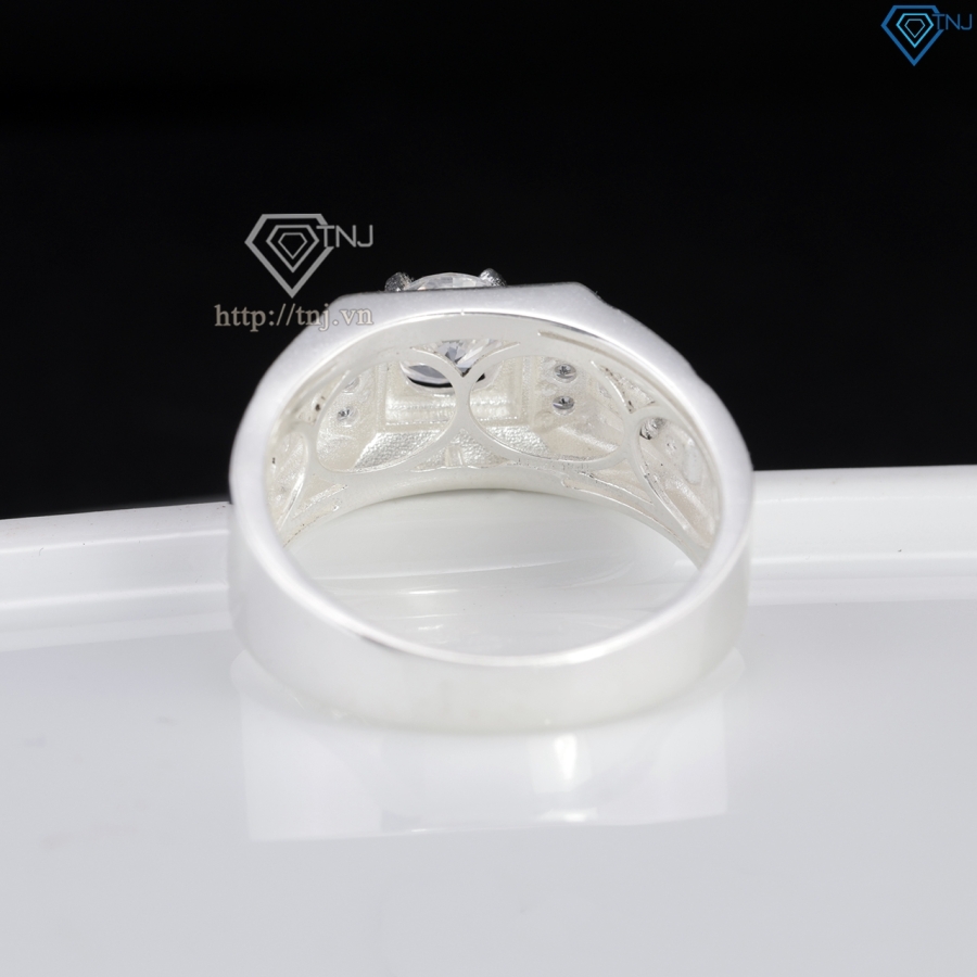 Nhẫn nam bạc 925 độc đáo đính đá đẹp NNA0854