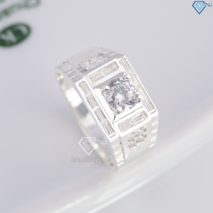 Nhẫn nam bạc 925 đơn giản đính đá đẹp NNA0855