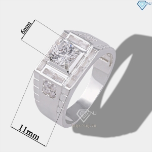 Nhẫn nam bạc 925 đơn giản đính đá đẹp NNA0855