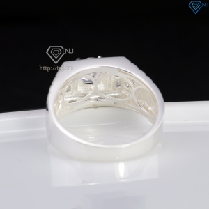 Nhẫn nam bạc 925 đơn giản đính đá đẹp NNA0855