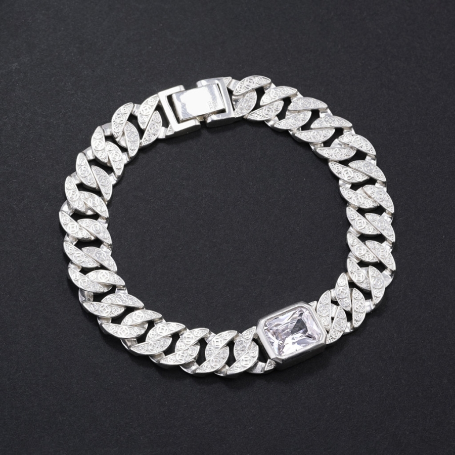 Lắc tay bạc nam phong thuỷ dạng kim tiền LTA0220