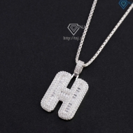 Dây chuyền bạc nam mặt chữ H đính đá cao cấp DCA0205- Trang sức TNJ