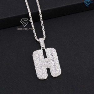 Dây chuyền bạc nam mặt chữ H đính đá cao cấp DCA0205- Trang sức TNJ