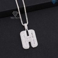 Dây chuyền bạc nam mặt chữ H đính đá cao cấp DCA0205- Trang sức TNJ
