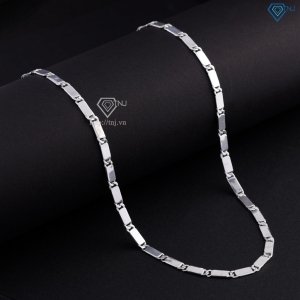 Dây chuyền bạc nam dạng dẹp đơn giản DCK0158