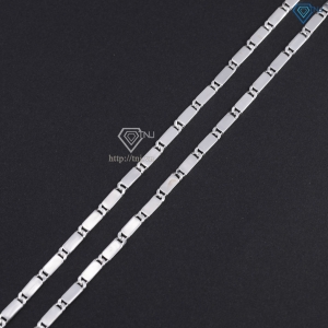 Dây chuyền bạc nam dạng dẹp đơn giản DCK0158