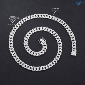 Dây chuyền bạc nam cuban mắt xích 8mm DCK0159
