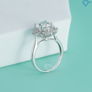 Nhẫn bạc nữ bông hoa hồng xi kim NNXK0034