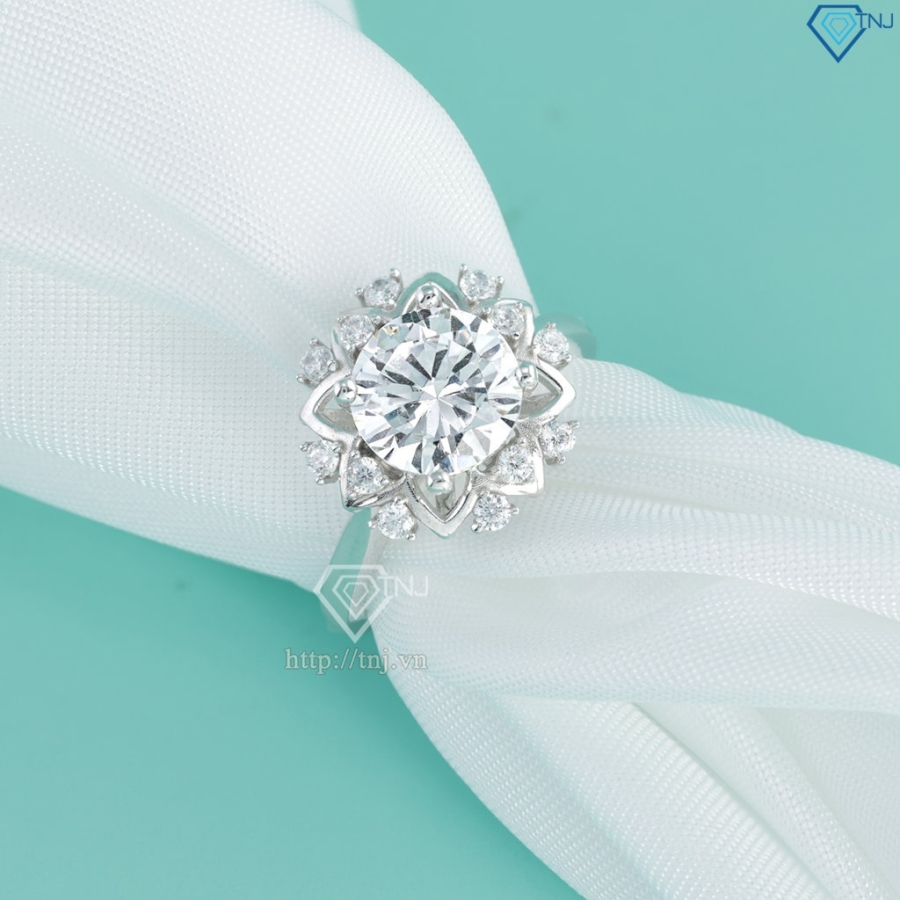 Nhẫn bạc nữ bông hoa hồng xi kim NNXK0034