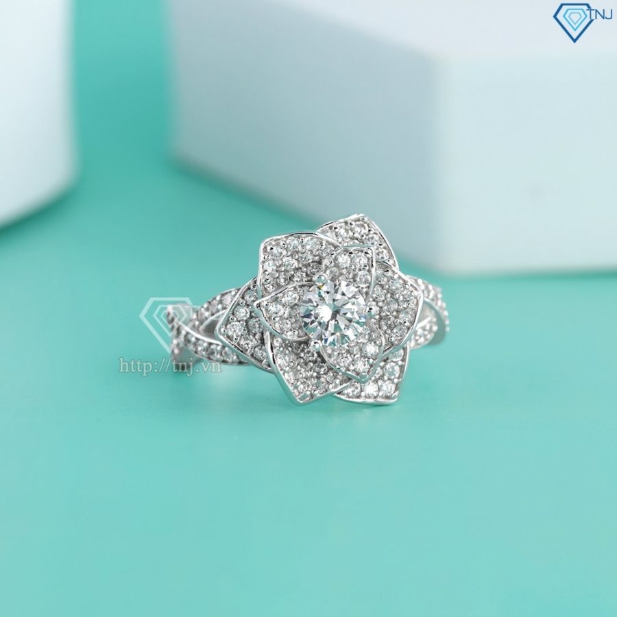 Nhẫn bạc nữ hình bông hồng xi kim NNXK0035