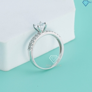Nhẫn bạc nữ giá rẻ xi kim đính đá NNXK0037