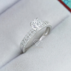Nhẫn bạc nữ giá rẻ xi kim đính đá NNXK0037