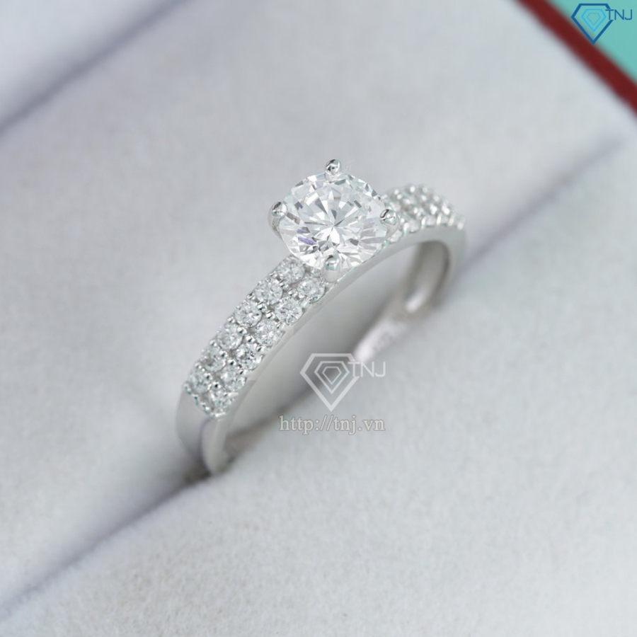 Nhẫn bạc nữ giá rẻ xi kim đính đá NNXK0037
