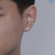Bông tai nam móng rồng đính kim cương Moissanite 4mm B - Trang Sức TNJ