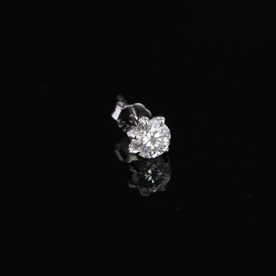Bông tai nam móng rồng đính kim cương Moissanite 5mm BTAM0038