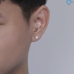 Bông tai nam móng rồng đính kim cương Moissanite 5mm B - Trang Sức TNJ