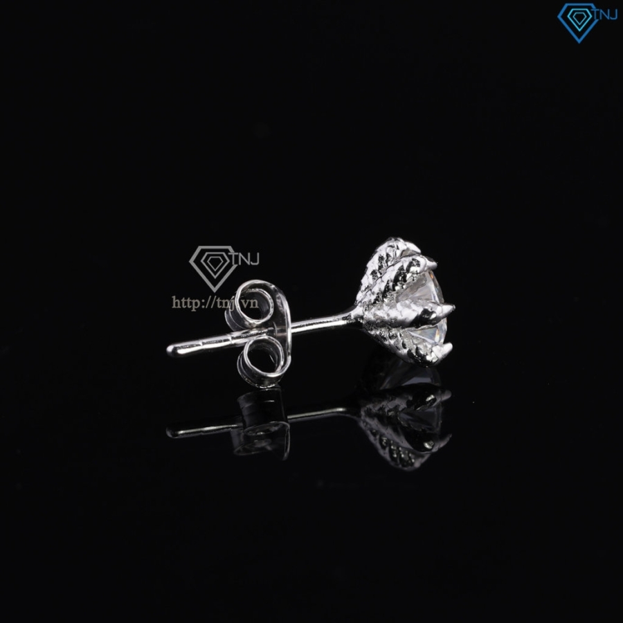 Bông tai nam móng rồng đính kim cương Moissanite 6mm BTAM0039