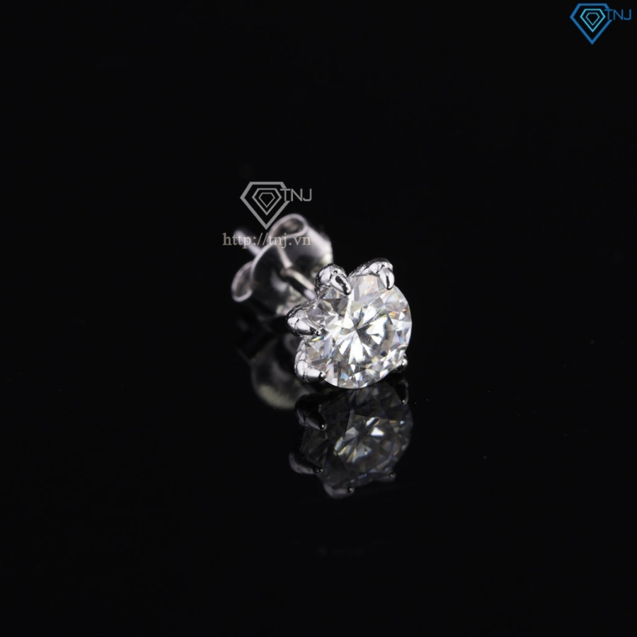 Bông tai nam móng rồng đính kim cương Moissanite 6mm BTAM0039