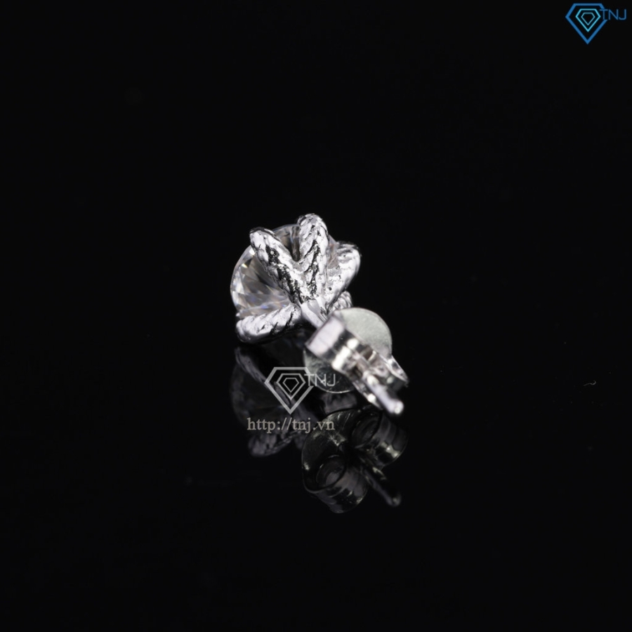 Bông tai nam móng rồng đính kim cương Moissanite 6mm BTAM0039