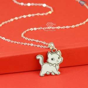 Dây chuyền cho bé gái hình con mèo khắc tên DTN0043