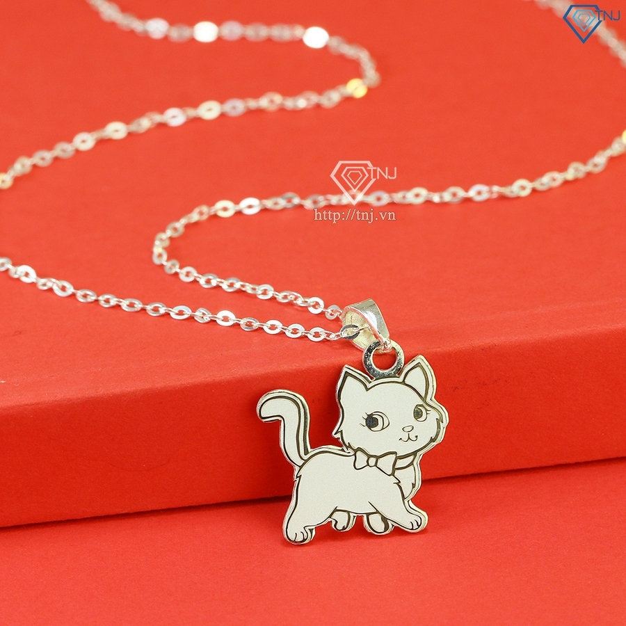 Dây chuyền cho bé gái hình con mèo khắc tên DTN0043