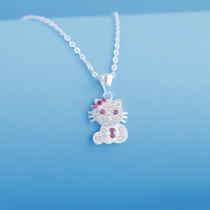 Dây chuyền bạc cho bé hình Hello Kitty DTN0046