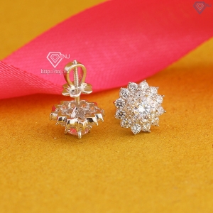 Bông tai bạc nữ mặt bông hoa xi kim đẹp BTNXK0004 - Trang sức TNJ
