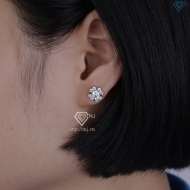 Bông tai bạc nữ xi kim đính đá cao cấp BTNXK0001 - Trang sức TNJ