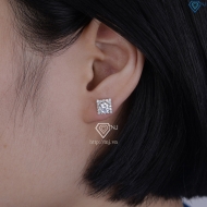 Bông tai bạc 925 xi kim mặt vuông BTNXK0009 Trang sức TNJ