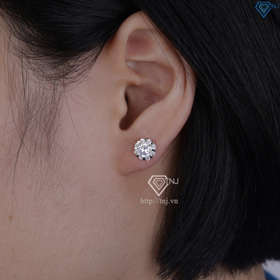 Bông tai bạc nữ đẹp xi kim BTNXK0015
