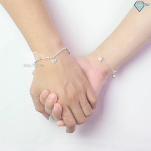 Quà 20 10 cho người yêu vòng tay cặp bạc chữ cái LTD0047