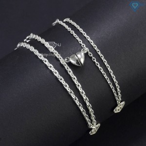 Quà 20 10 cho người yêu vòng tay cặp bạc chữ cái LTD0047