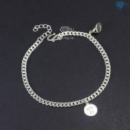 Quà 20 10 cho người yêu vòng tay đôi bạc đơn giản khắc chữ LTD0056