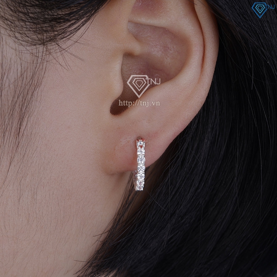 Bông tai bạc khoen tròn nữ đính đá BTN0193 - Trang Sức TNJ Bông tai bạc khoen tròn nữ đính đá BTN0193 - Trang Sức TNJ