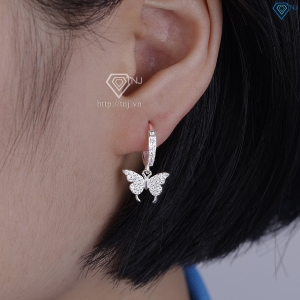 Bông tai bạc nữ hình cánh bướm dễ thương BTN0198