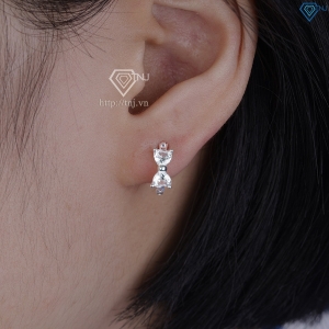 Bông tai cho nữ hình chiếc nơ đính đá BTN0196 - Trang Sức TNJ