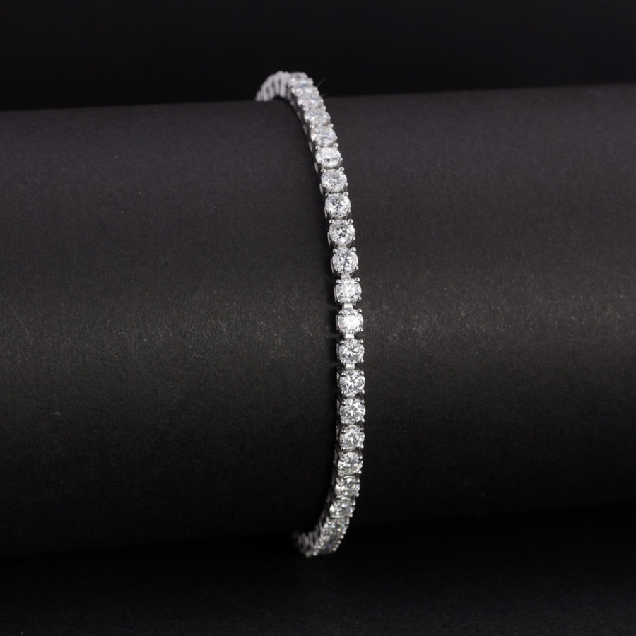 Lắc tay bạc nữ tennis đính full Moissanite 3.0mm LTNM0023