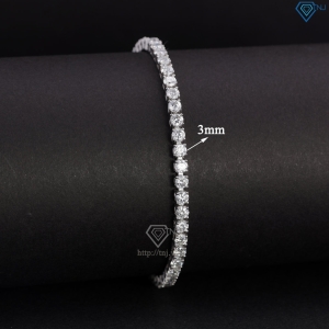 Lắc tay bạc nữ tennis đính full Moissanite 3.0mm LTNM0023