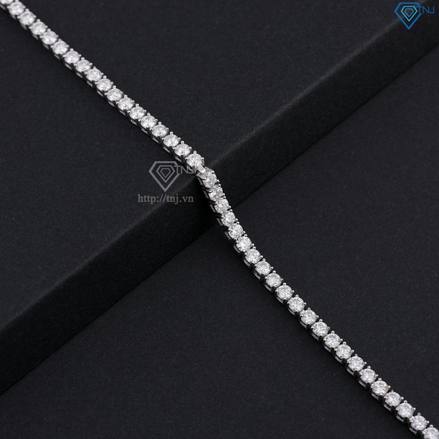 Lắc tay bạc nữ tennis đính full Moissanite 3.0mm LTNM0023