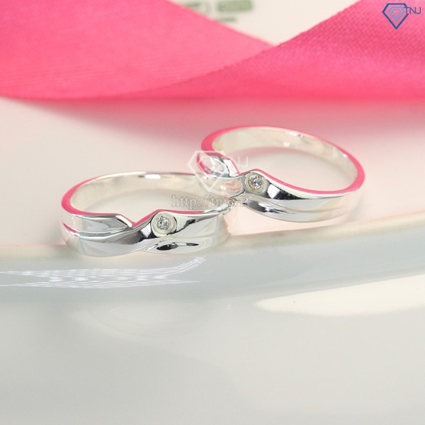 Nhẫn đôi bạc nhẫn cặp bạc đẹp đính đá ND0235 - Trang Sức TNJ