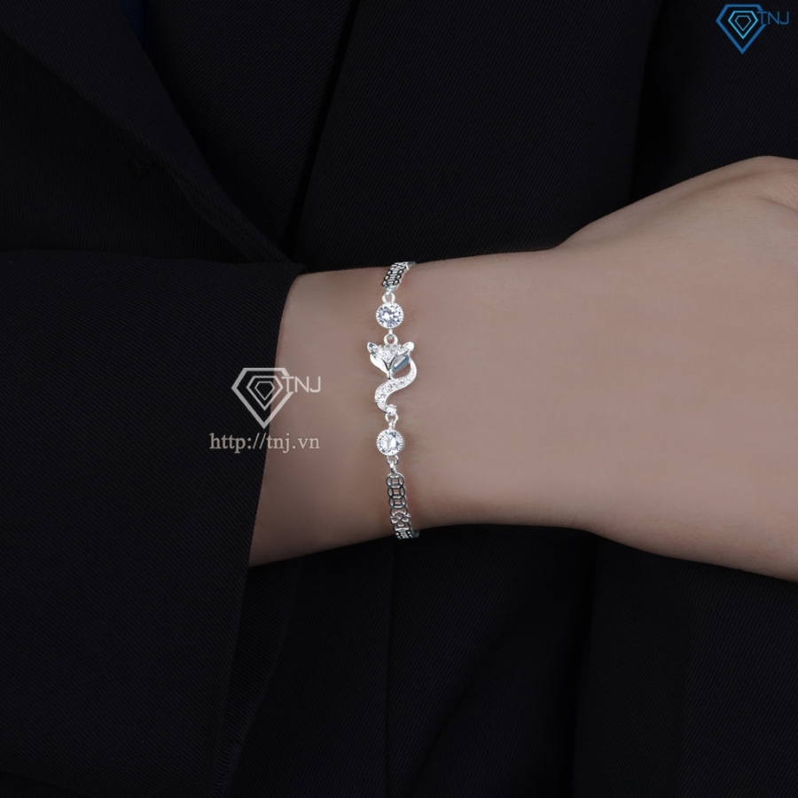 Lắc tay hồ ly bạc LTN0198 - Trang Sức TNJ