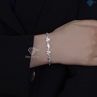 Lắc tay bạc nữ hình chiếc lá đẹp LTN0385 Lắc tay bạc nữ hình chiếc lá đẹp LTN0385