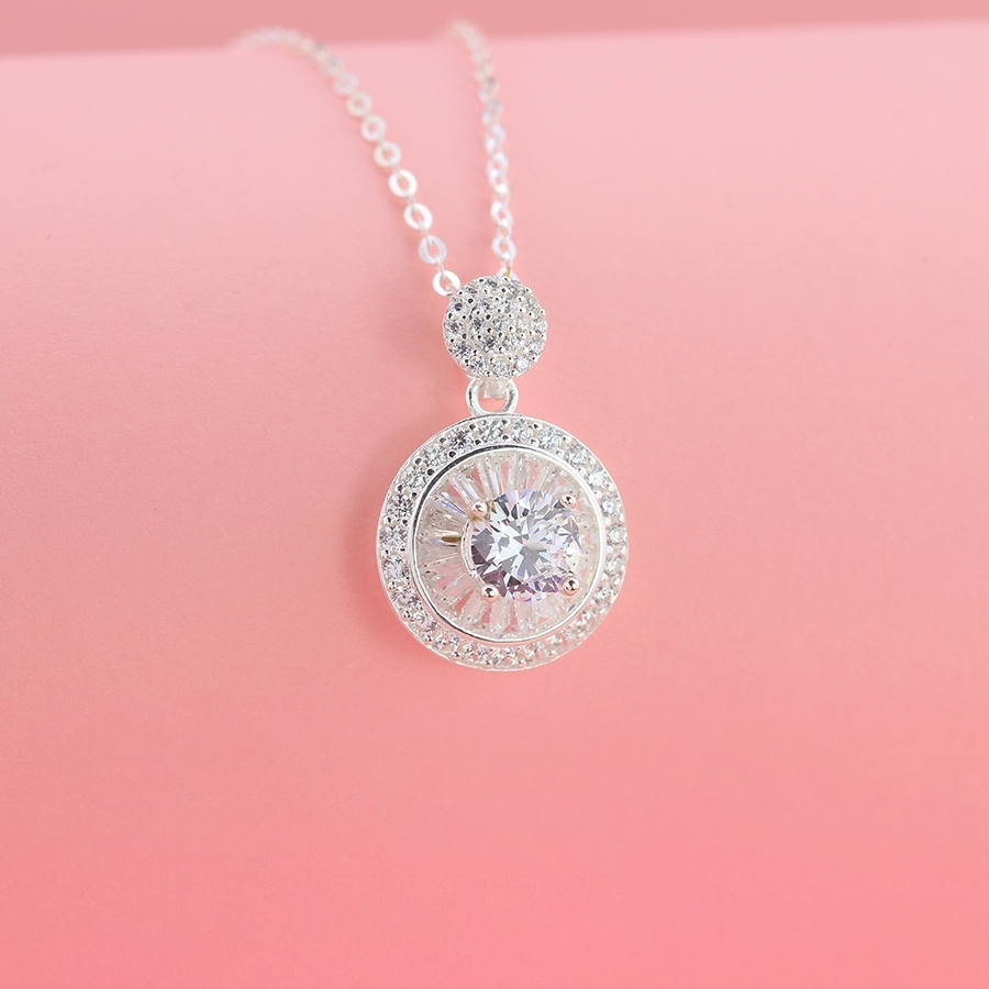 Dây chuyền bạc nữ 925 đính đá đẹp DCN0787