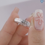Nhẫn bạc nữ kim tiền xi kim đính đá NNXK0374